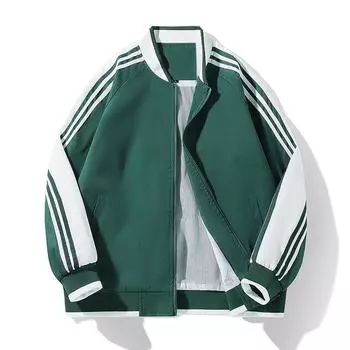 Спортивная мужская куртка весна-осень уличный корейский вариант тренчкот свободный толстый повседневный капюшон куртка мужская M зелёный