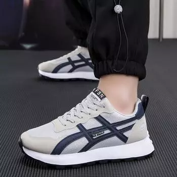 Спортивная мужская обувь 2025 года, новая спортивная обувь, маленькие белые туфли, дышащие и легкие, повседневная мужская обувь, дорожная обувь, модная обувь на платформе 39 серый