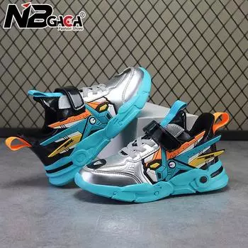 Спортивная обувь для детей, спортивные кроссовки для мальчиков, повседневные кроссовки для бега, нескользящие кроссовки, детская легкая кожаная обувь, четыре сезона 27