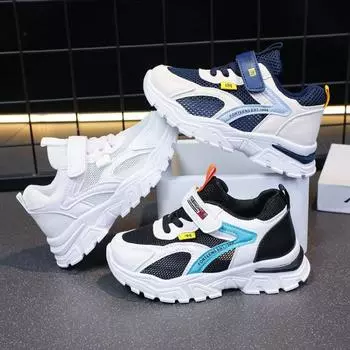 Спортивная обувь для девочек весна-лето детская мягкая подошва дышащая сетчатая обувь 26 белый