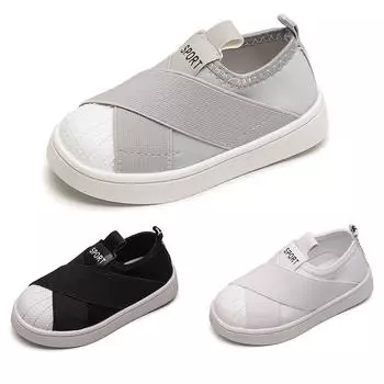 Спортивная обувь для мальчиков и девочек, повседневная простая уличная нескользящая обувь, детские кроссовки 25