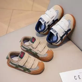 Спортивная обувь для мальчиков, одинарная сетка 2024, обувь для девочек с мягкой подошвой, детская обувь среднего размера, дышащая, повседневная обувь для сноуборда 21 yards inner length 14cm