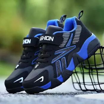 Спортивная обувь для мальчиков: Водонепроницаемые, нескользящие, дышащие сетчатые кроссовки для ходьбы для детей младшего школьного возраста. 35 Leather белый/чёрный