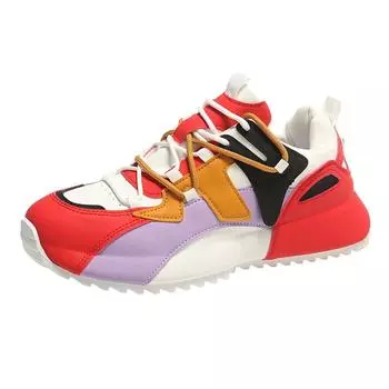 Спортивная обувь для мужчин, кроссовки, модные уличные кроссовки, дышащая спортивная обувь на шнуровке, повседневная удобная обувь для ходьбы 2024 38 красный