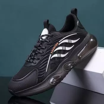 Спортивная обувь для пар, летние легкие дышащие повседневные одинарные туфли, модные трендовые молодежные спортивные кроссовки 36 чёрный