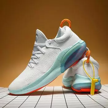 Спортивная обувь для пар на воздушной подушке для мужчин и женщин, легкие дышащие удобные кроссовки для бега 36 чёрный/белый