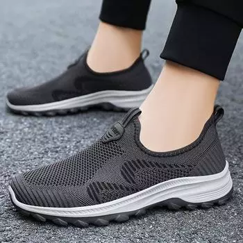 Спортивная обувь для пар среднего и пожилого возраста, осенняя дышащая повседневная обувь с сеткой, прогулочная обувь для мужчин 36