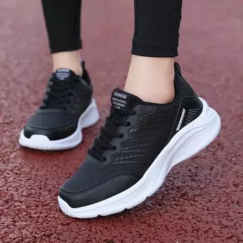 Спортивная обувь для женщин, кроссовки, черные кроссовки, спортивные кроссовки из искусственной кожи, массивные кроссовки, спортивная обувь, женская обувь 35