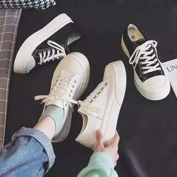 Спортивная обувь для женщин, новые модные туфли белого цвета, плоские парусиновые туфли, модная повседневная обувь с мягкой подошвой, удобная женская повседневная обувь 35