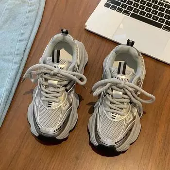 Спортивная обувь на толстой подошве для женщин, новая коллекция весна-осень 2025, нескользящая спортивная обувь на толстой подошве, универсальная повседневная спортивная обувь 35