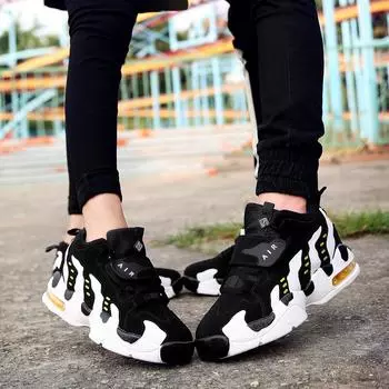 Спортивная обувь на воздушной подушке для молодых студентов мужского пола, обувь для спорта и отдыха с увеличенной внутренней высотой, кроссовки для прогулок для пар 38 красный