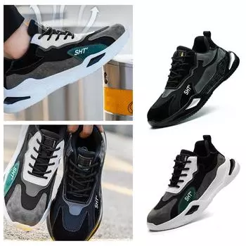Спортивная обувь с водонепроницаемой кожаной поверхностью, модная и дышащая, повседневная обувь для пар 43 чёрный