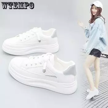 Спортивная обувь, женская весна-лето 2023, нескользящая повседневная обувь, непромокаемая кожаная обувь в Корейском стиле 35 серый