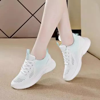 Спортивная обувь Женские дышащие кроссовки Женские белые туфли Tenis De Mujer Сверхлегкие женские вулканизированные туфли Женские повседневные кроссовки 35 небесно-голубой