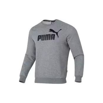 Спортивная одежда с принтом букв Puma для фитнеса и тренировок, флисовая теплая повседневная кофта с капюшоном, унисекс, светло-серая 682722-03 L