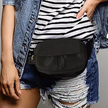 Спортивная поясная сумка для отдыха на открытом воздухе, поясная сумка для фитнеса и верховой езды чёрный