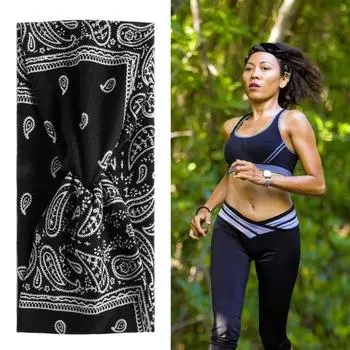 Спортивная повязка на голову для йоги в богемном стиле, эластичная нескользящая широкая повязка на голову для йоги и тренировок, повязка на голову с узлом, дизайн, эластичная лента с принтом в стиле ретро A