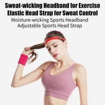 Спортивная повязка на голову для мужчин и женщин, тонкая эластичная повязка на голову для тренировок с регулируемой пряжкой, повязка на голову для бега и футбола красный
