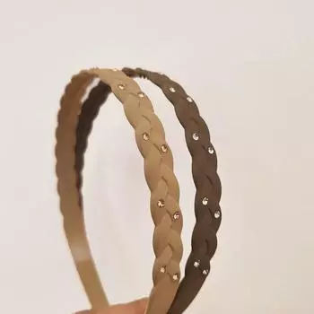 спортивная повязка на голову для умывания, давящая на волосы, противоскользящая, зубчатая, простая и с бриллиантовой отделкой, 2 шт., Кристалл, Винтаж