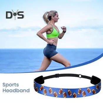 Спортивная повязка на голову, нескользящая спортивная повязка на голову для футбола, баскетбола, регби, регулируемая эластичная повязка для волос для бега, впитывающая пот повязка на голову чёрный