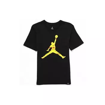 Спортивная повседневная футболка с коротким рукавом Air Jordan Flying Logo, мужские топы, черный AQ0693-010 S