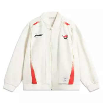 Спортивная повседневная минималистичная куртка с цветными блоками Li Ning X LPL Collaboration Мужская куртка Молочно-белый AFDU735-1 L