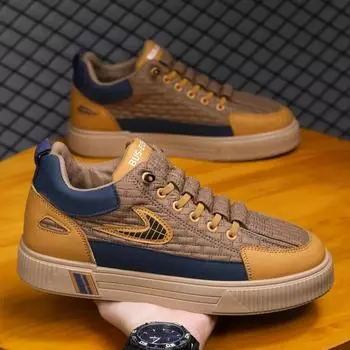 Спортивная повседневная мужская обувь Модные дизайнерские кроссовки мужские на платформе Удобная мужская спортивная обувь Кроссовки на плоской подошве Zapatos De Hombre 39 хаки