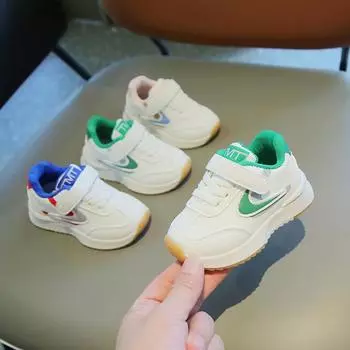 Спортивная прогулочная обувь на мягкой подошве для мальчиков, весенне-осенняя новая обувь для маленьких девочек, детские повседневные кроссовки 16 синий