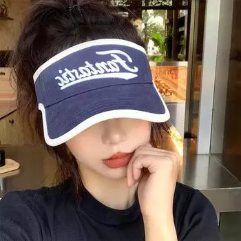 Спортивная пустая шляпа-цилиндр, женская летняя солнцезащитная шляпа с защитой от ультрафиолета, корейская версия, универсальная шляпа-топлес с утиным язычком и приливом от солнца M56-58cm темно-синий