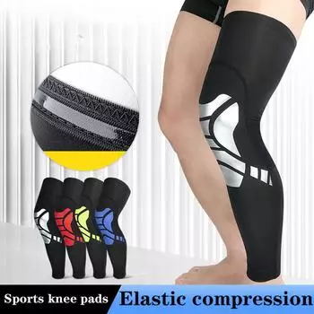 Спортивная сотовая защита колена с длинным протектором для предотвращения столкновений, дышащая защита бедра, защита для футбола, велоспорта и бега M