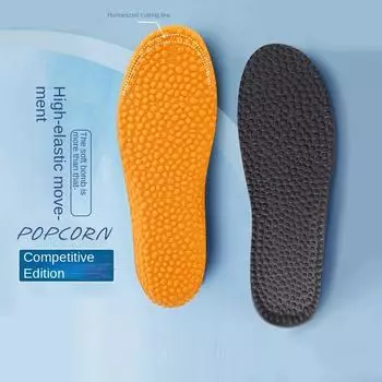 Спортивная стелька для мужчин, летняя амортизация, воздухопроницаемость, поглощение пота, тонкая баскетбольная стелька AJ для женских беговых стельок 35-36 чёрный