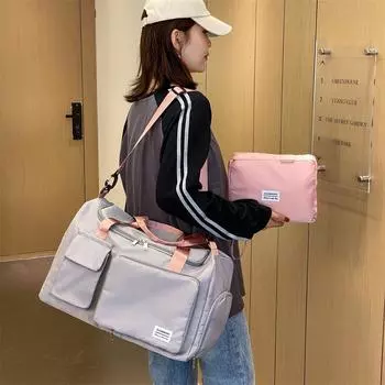 Спортивная сумка Большая вместительная спортивная сумка с отделением для влажной и сухой транспортировки Фитнес-сумка Отдельное отделение для обуви Складное хранилище зелёный