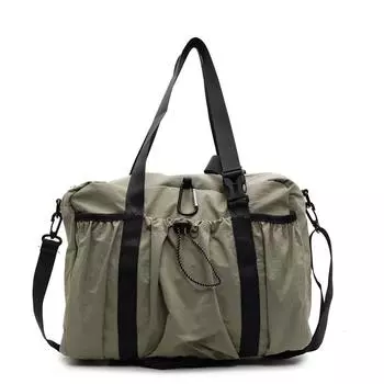 Спортивная сумка большой вместимости, женская дорожная сумка через плечо, легкая переносная сумка на шнурке зелёный