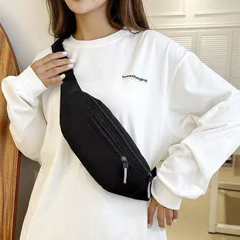 Спортивная сумка через плечо для спорта, тренировок, путешествий, бега, большая сумка через плечо, повседневные кошельки с функцией Hands-Free, поясная сумка для телефона One Size чёрный