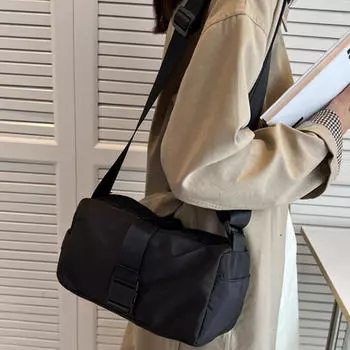 Спортивная сумка через плечо для тренажерного зала, подарочная сумка на молнии, женская сумка через плечо для предметов первой необходимости чёрный