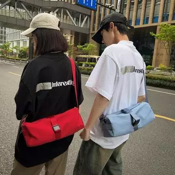 Спортивная сумка через плечо для женщин, однотонная сумка через плечо большой емкости жёлтый