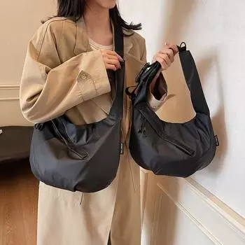 Спортивная сумка через плечо женская легкая большая вместительная сумка через плечо сумка-мессенджер Small чёрный