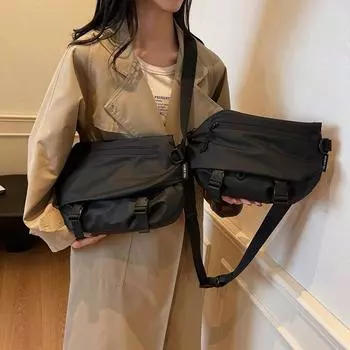 Спортивная сумка через плечо женская сумка для поездок на работу рюкзак для верховой езды большая вместимость сумка через плечо Small чёрный