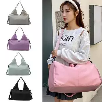 Спортивная сумка для фитнеса с отделением для обуви и вентиляционными отверстиями, большая вместимость, ткань Оксфорд, много карманов серый