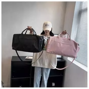 Спортивная сумка для йоги и фитнеса с разделением на сухую и влажную воду, сумка для плавания, большая вместительная повседневная дорожная сумка на короткие расстояния, сумка для багажа 43.5*24*22.5cm белый