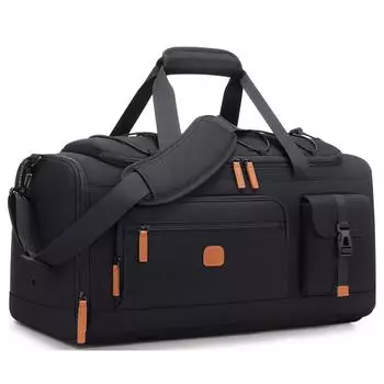 Спортивная сумка для мужчин и женщин с отделениями для обуви и ноутбука, спортивная дорожная сумка 3 в 1, рюкзак с защитой от кражи для ручной клади в самолете и на тренировках 50*32*25cm чёрный
