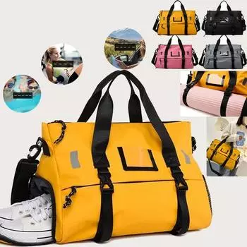 Спортивная сумка для спортзала Легкая спортивная спортивная сумка для питья Сумки на плечо Спортивные дорожные сумки большой вместимости Многофункциональная сумка-бочка Дорожная сумка для тренажерного зала и фитнеса серый