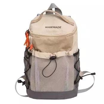 Спортивная сумка для улицы Унисекс Рюкзак с контрастной строчкой Легкий дорожный рюкзак хаки