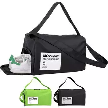 Спортивная сумка Дорожная сумка Спортивная сумка с отделением для обуви, легкая водонепроницаемая спортивная сумка, ручная сумка, сумка выходного дня, тренировочная сумка для занятий спортом чёрный