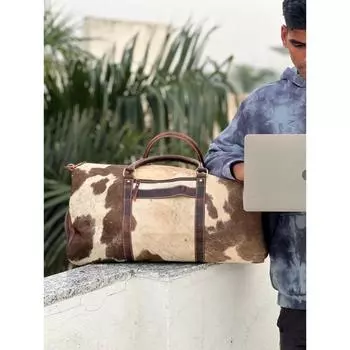 Спортивная сумка из коровьей кожи, дорожная сумка, кожаная сумка для рук для женщин и мужчин, дорожная сумка для мальчиков и девочек, спортивная сумка для багажа, спортивная сумка через плечо 22 x 10 x 11 in