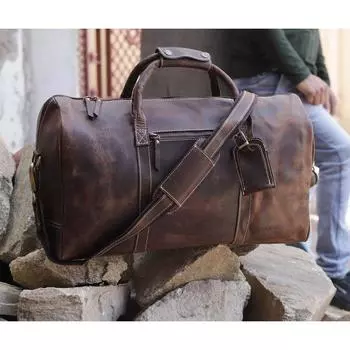 Спортивная сумка из натуральной кожи/сумка Weekender из натуральной кожи с монограммой/кожаная дорожная сумка/сумка на ночь для мужчин, рождественский подарок для него/нее 24 X 12 X 10 IN