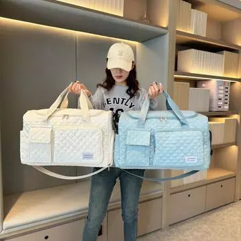 Спортивная сумка на одно плечо, спортивная сумка, дорожная сумка, большая вместимость, легкая спортивная сумка, сумка для раздельного хранения сухих и влажных вещей One Size светло-розовый