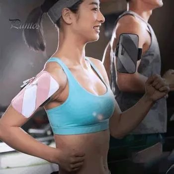 Спортивная сумка на запястье, водонепроницаемая, двухслойная, влагонепроницаемая, свободные руки, ткань Оксфорд, нарукавная повязка для тренировок, держатель для телефона, принадлежности для велоспорта черный серый