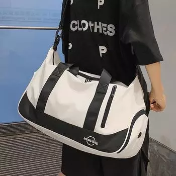 Спортивная сумка с защитой от кражи, отделение влажной и сухой одежды, легкий багаж, сумка для коротких поездок чёрный