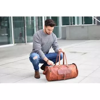 Спортивная сумка, спортивная сумка, дорожная сумка, ручная кладь, сумка для тренировок, сумка из натуральной кожи, сумка для повседневного использования, офисная сумка, школьная сумка, дорожная сумка 20 x 9 x 9 in коричневый